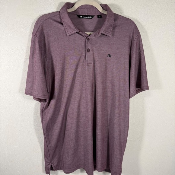 Travis Mathew Other - Travis Mathew Mens Golf Polo Shirt Heathered Burgundy Short Sleeve Casual Large
